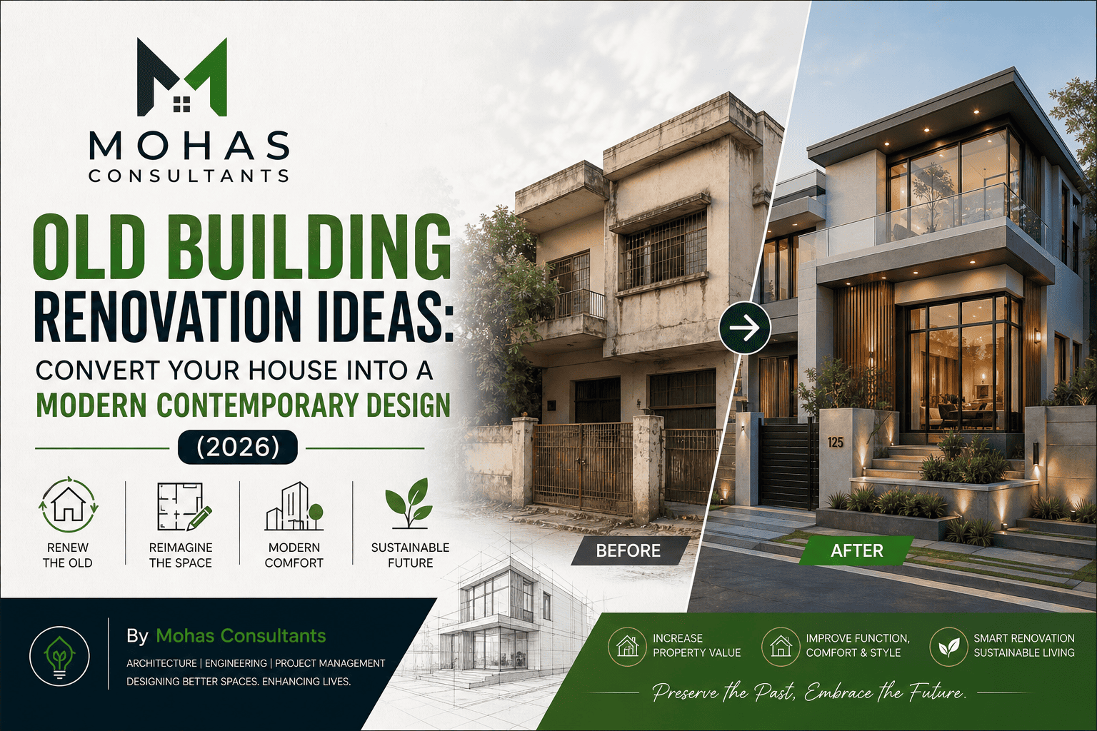 Old Building Renovation Ideas: Convert Your House into a Modern Contemporary Design (2026) | Mohas Consultants